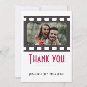 Cinéma et Floral Mariage à thème Carte de remercie