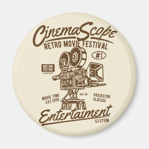 Cinema Scope Classic Retro Hollywood Camera Motion Magnet