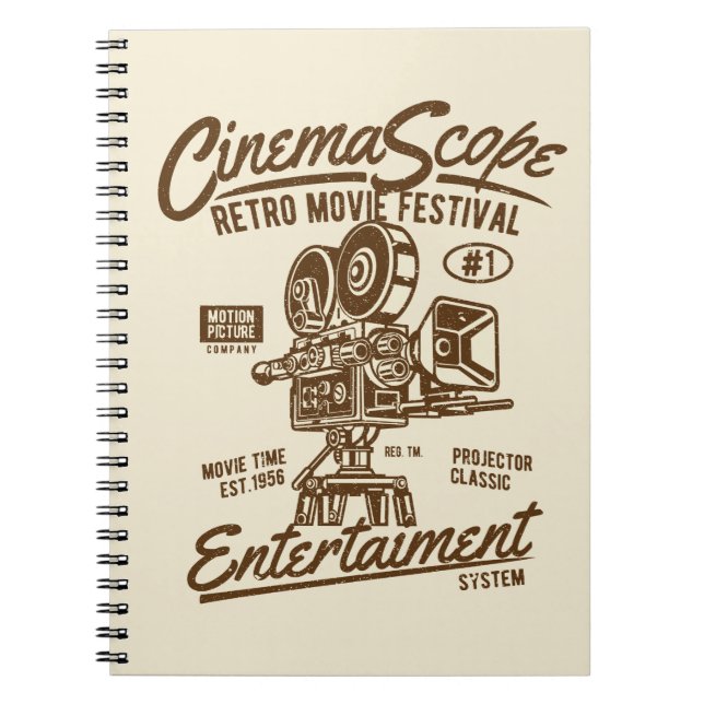 Cinema Scope Classic Retro Hollywood Camera Motion Notizblock (Vorderseite)