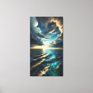 Cinematic Ocean Horizon - Kunstleder drucken Leinwanddruck