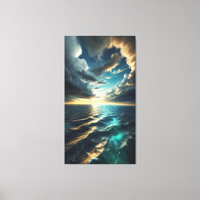 Cinematic Ocean Horizon - Kunstleder drucken Leinwanddruck (Vorderseite)