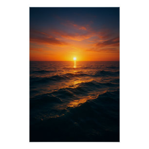 Cinematic Ocean Sunset - Realistisches Kunstposter Poster