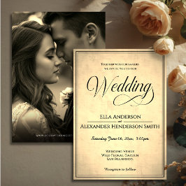 Cinematic Photo Vintage Wedding Invitation Einladung