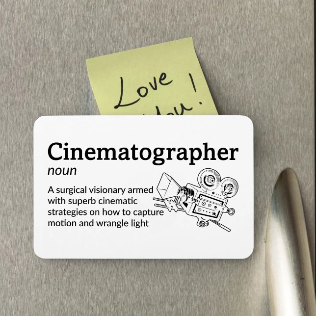 Cinematographie Definition - Set Life 4" x 6" Flex Magnet (Von Creator hochgeladen)