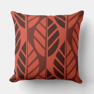 Cinnabar Red Blätter Pattern Kissen