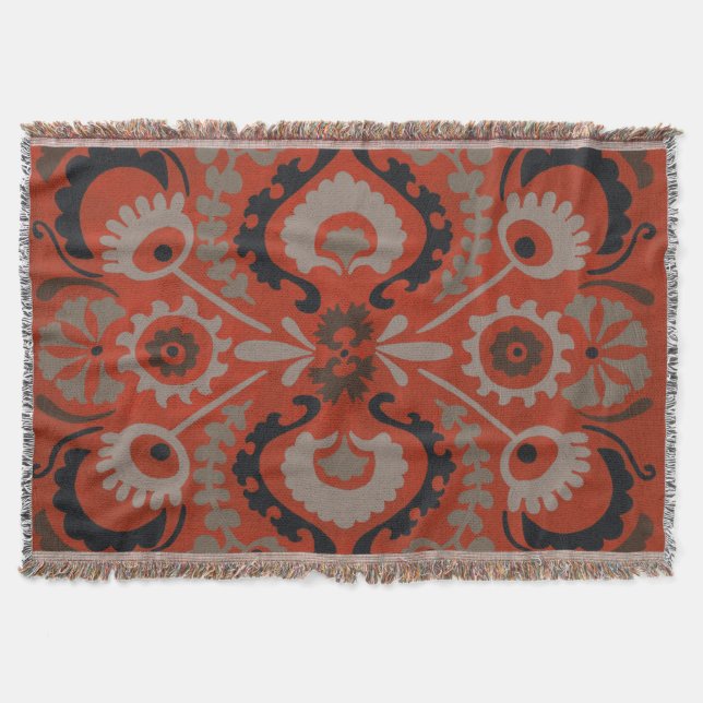 Cinnabar Suzani I Decke (Vorderseite)