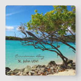 Cinnamon Bay St. John USVI Wall Clock Quadratische Wanduhr