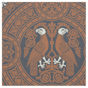 Cinnamon-Brown Byzantinische Vögel Stoff
