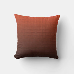 Cinnamon Brown Orange Gradient Basket Weave Design Kissen