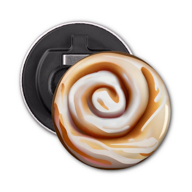Cinnamon Bun / ZimtRoll mit Icing Flaschenöffner (Vorderseite)