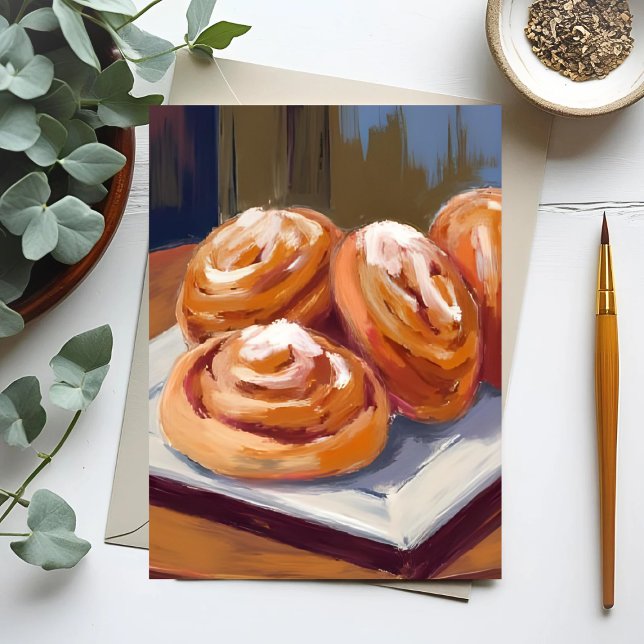 Cinnamon Buns Bäckerei Malerei Postkarte (Von Creator hochgeladen)