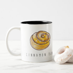 Cinnamon Buns Cinnamon Rolls Coffee Fika Zweifarbige Tasse