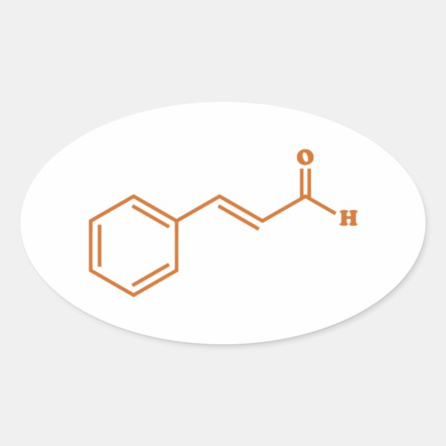 Cinnamon Cinnamaldehyd Molekulare chemische Formel Ovaler Aufkleber (Vorderseite)