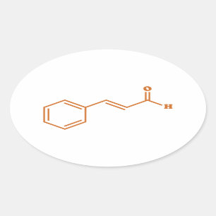 Cinnamon Cinnamaldehyd Molekulare chemische Formel Ovaler Aufkleber