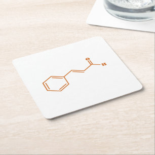 Cinnamon Cinnamaldehyd Molekulare chemische Formel Rechteckiger Pappuntersetzer