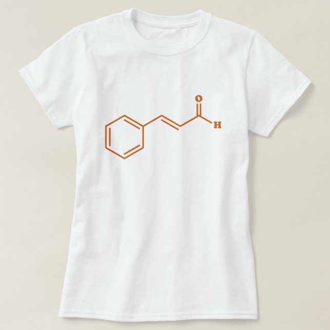 Cinnamon Cinnamaldehyd Molekulare chemische Formel T-Shirt (Design vorne)