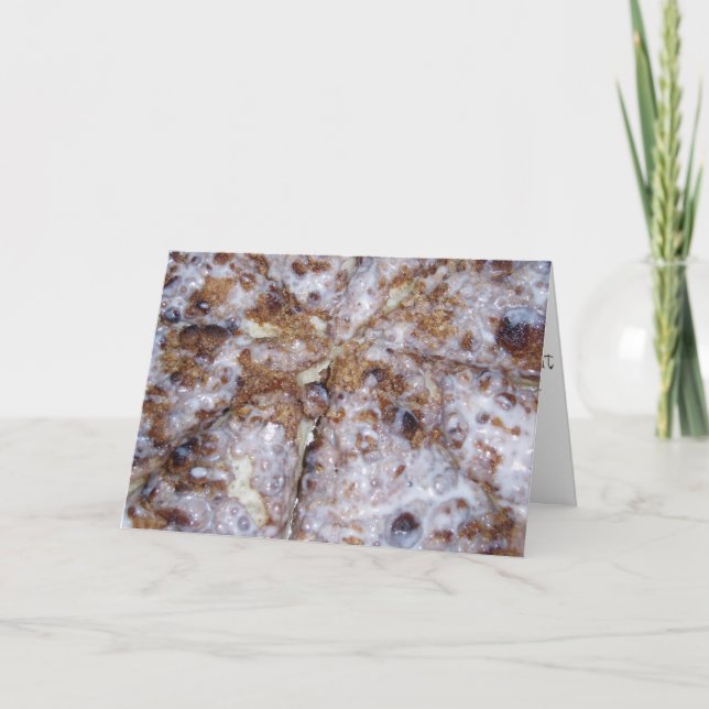 "Cinnamon Dessert Pizza" Geburtskarte Karte (Vorderseite)