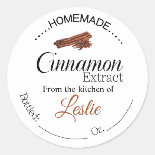 Cinnamon Extract-Etiketten, hausgemachte Extrakte Runder Aufkleber