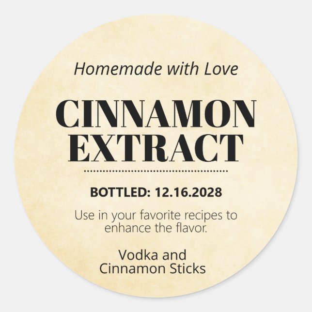 Cinnamon Extract Modern Label Sticker ZEX_001e (Vorderseite)