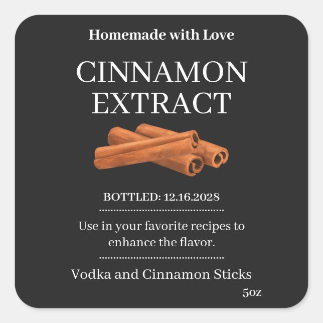 Cinnamon Extract Modern Label Sticker ZVEG_101_01 (Vorderseite)