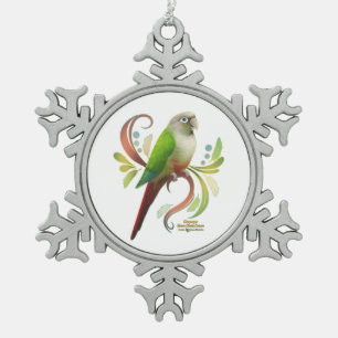 Cinnamon Green Cheek Conture Schneeflocken Zinn-Ornament