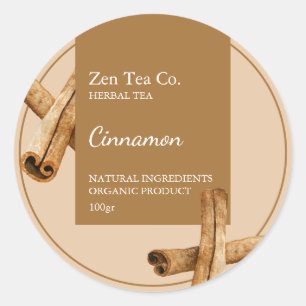 Cinnamon Herbal Tee Business Label Runder Aufkleber