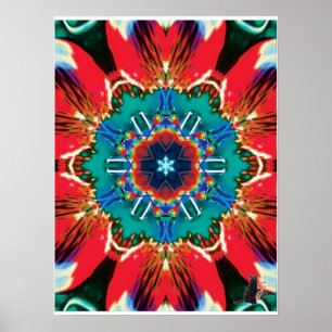 Cinnamon Kinetic Collage Kaleidoscope Poster