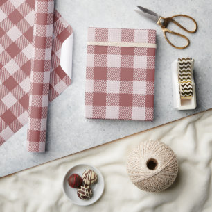 Cinnamon Red Gingham Kariert Wrapping Paper Geschenkpapier