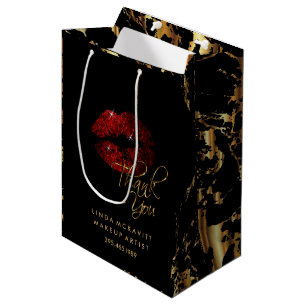 Cinnamon Red Glitzer Lip & Gold Marble - Vielen Da Mittlere Geschenktüte