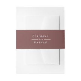 Cinnamon Red Simple Elegant Wedding Names Einladungsbanderole