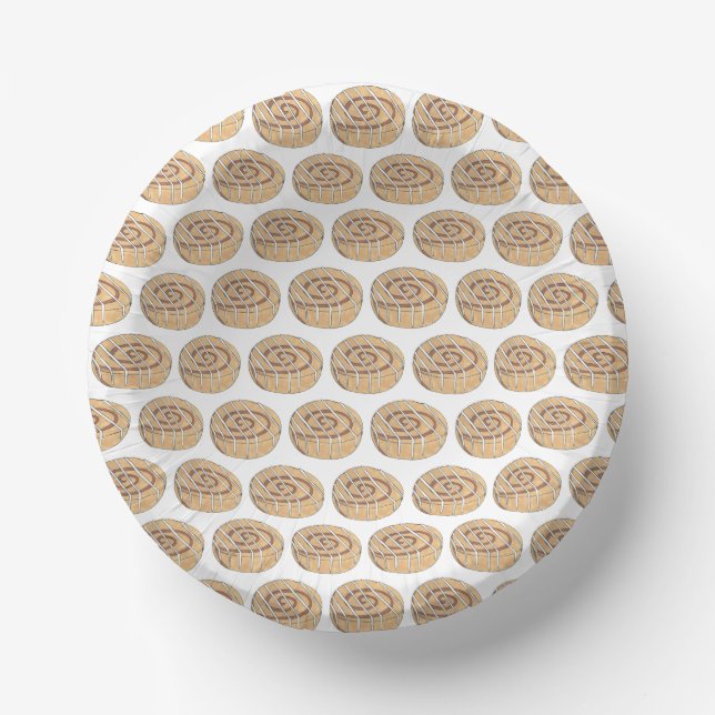 Cinnamon Roll Bun Konditorei Backwaren Bake Sale Pappteller (Vorderseite)