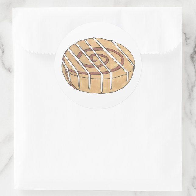 Cinnamon Roll Bun Konditorei Backwaren Bake Sale Runder Aufkleber (Tasche)