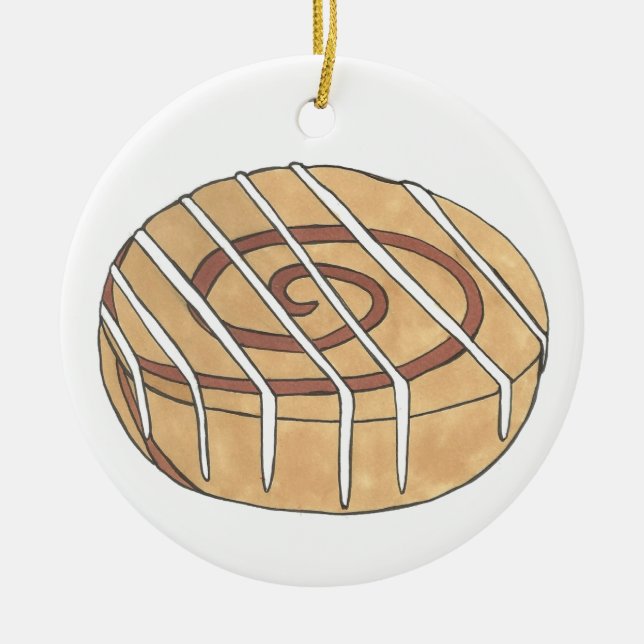 Cinnamon Roll Bun Konditorei Koch Bäckerei Café Keramik Ornament (Vorne)