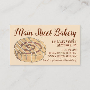 Cinnamon Roll Bun Konditorei Koch Bäckerei Café Visitenkarte