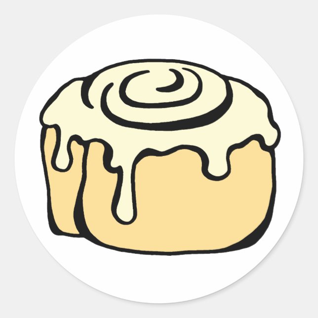Cinnamon Roll Cartoon Design Runder Aufkleber (Vorderseite)
