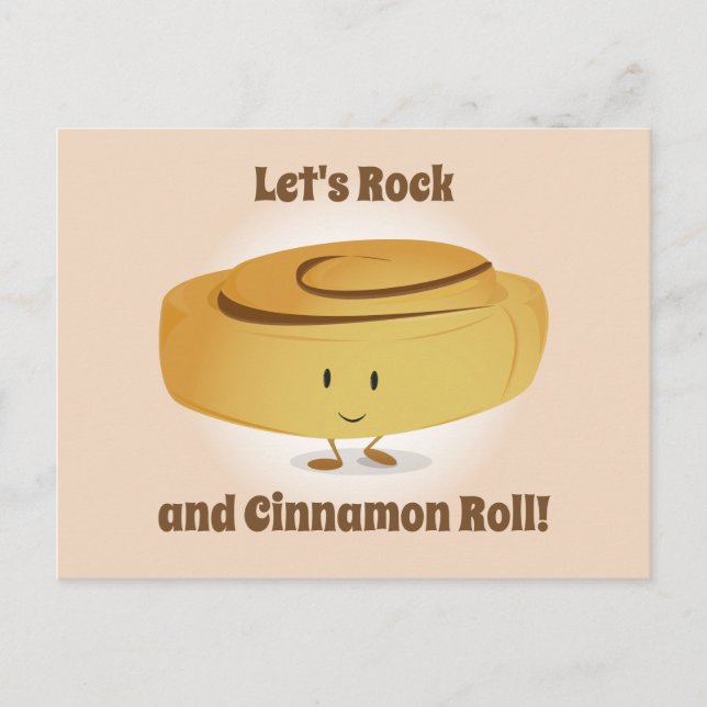Cinnamon Roll Character Food Postkarte (Vorderseite)