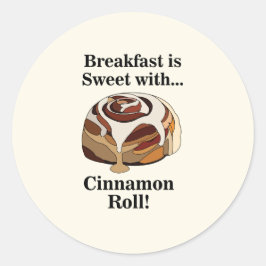 Cinnamon Roll Dessert Sweet Buns Runder Aufkleber