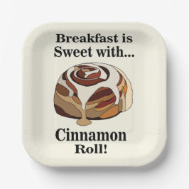 Cinnamon Roll Sweet Bun Breakfast Party Pappteller