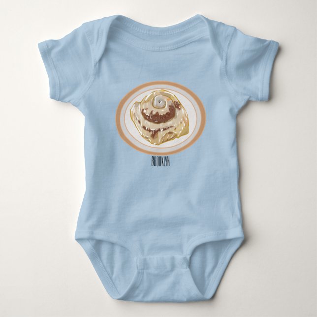 Cinnamon Rolle Cartoon Illustration Baby Strampler (Vorderseite)