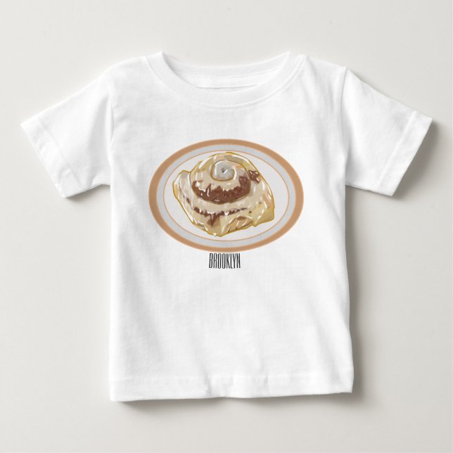 Cinnamon Rolle Cartoon Illustration Baby T-shirt (Vorderseite)