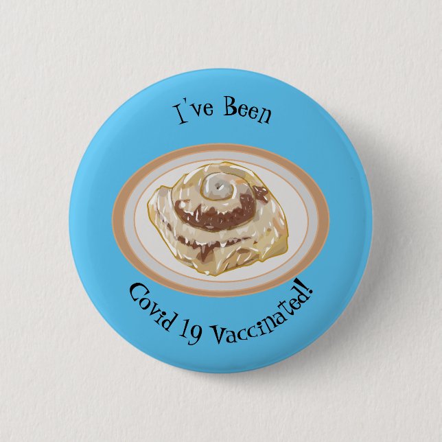 Cinnamon Rolle Cartoon Illustration Button (Vorderseite)