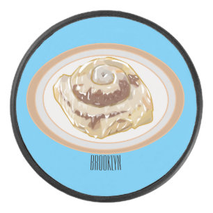 Cinnamon Rolle Cartoon Illustration Eishockey Puck