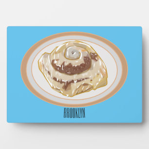 Cinnamon Rolle Cartoon Illustration Fotoplatte