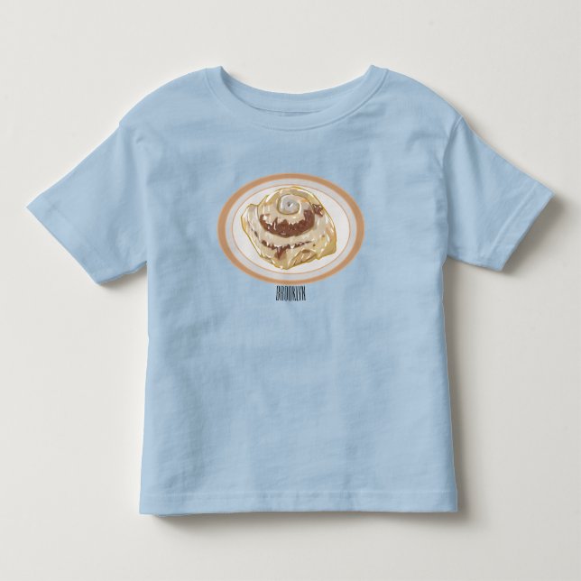 Cinnamon Rolle Cartoon Illustration Kleinkind T-shirt (Vorderseite)