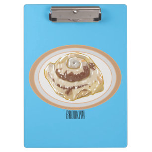 Cinnamon Rolle Cartoon Illustration Klemmbrett