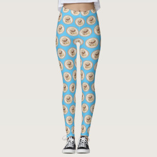 Cinnamon Rolle Cartoon Illustration Leggings