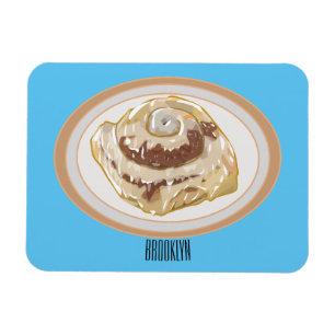 Cinnamon Rolle Cartoon Illustration Magnet