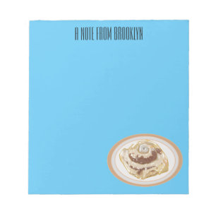 Cinnamon Rolle Cartoon Illustration Notizblock