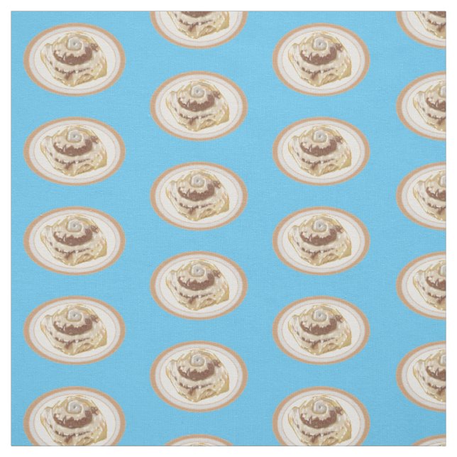 Cinnamon Rolle Cartoon Illustration Stoff (Muster)