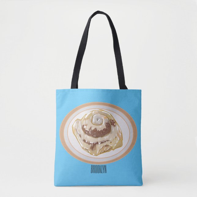 Cinnamon Rolle Cartoon Illustration Tasche (Vorderseite)